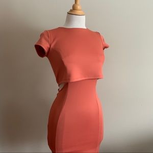Fitted Cap Sleeve Cut-Out Dress
